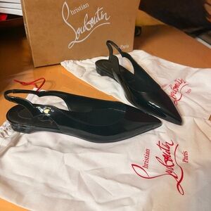 Christian Louboutin Black Slingback Flats